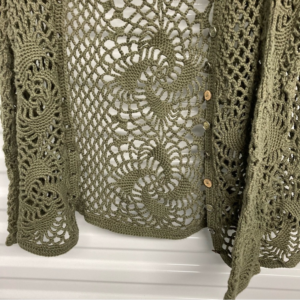 Pur Sage Green Open Knit Cardigan - Picture 9 of 14